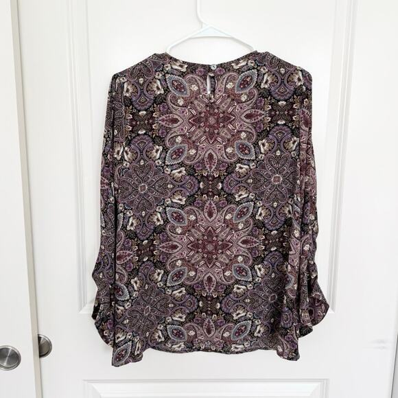 NWT J. Jill Paisley Ruffle Sleeve Blouse Small - Picture 3 of 6